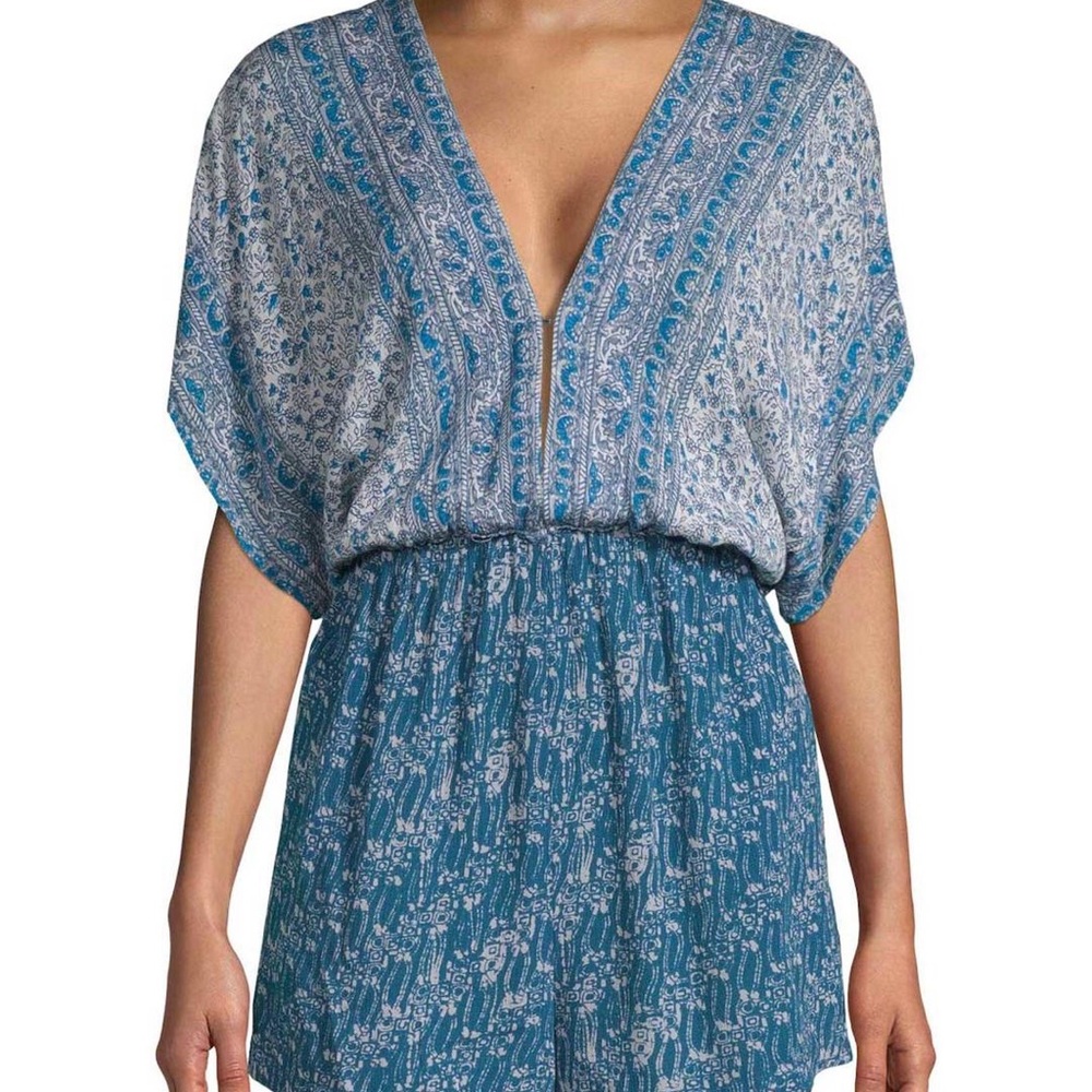 Free People Arizona blue floral romper (M)